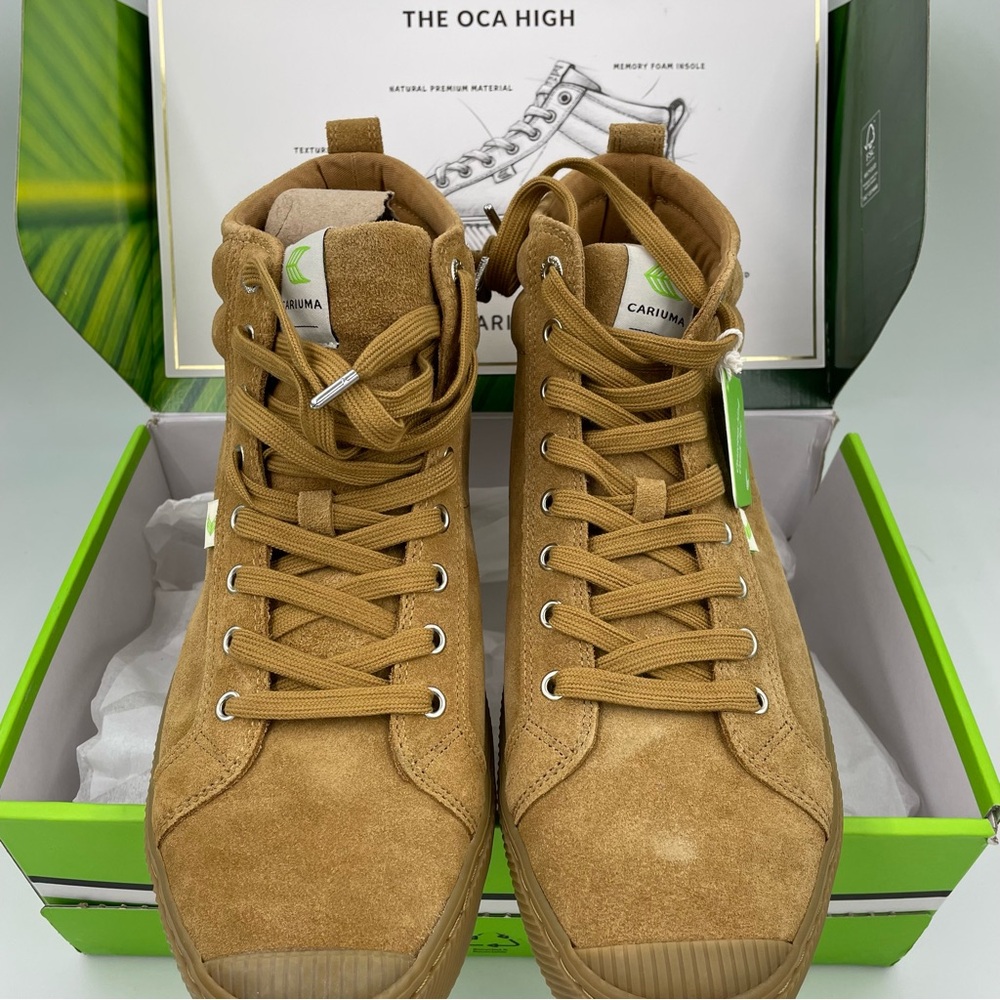 NIB OCA High All Camel Suede Canvas Sneakers